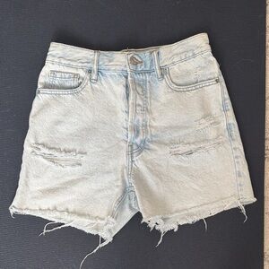 PACSUN 90s girlfriend jeans. Distressed Light Blue Denim Shorts